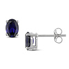 10K White Gold 2.54 CT TGW Synthetic Sapphire Ear Pin Earrings
