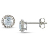10K White Gold 0.07 CTW Diamond & 0.80 CT TGW Aquamarine Earrings