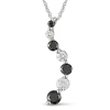 10K White Gold 0.50 CTW Black & White Diamond Journey Pendant with Chain