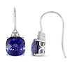 10K White Gold 0.03 CTW Diamond & 1 CT TGW Synthetic Sapphire Earrings