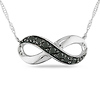 10K White Gold 0.25 CTW Black Diamond Infinity Pendant with Chain