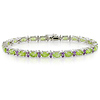 Sterling Silver 13.20 CT TGW Peridot & Amethyst Tennis Bracelet