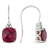 10K White Gold 0.03 CTW Diamond & 5.66 CT TGW Synthetic Ruby Earrings