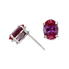 14K White Gold 3.50 CT TGW Synthetic Alexandrite Ear Pin Earrings