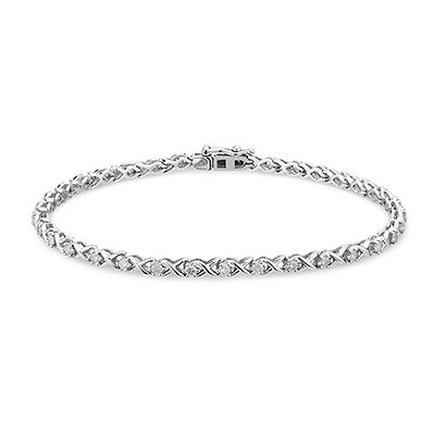 10K White Gold 1.00 CTW Diamond Bracelet