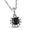 14K White Gold 0.50 CTW Black & White Diamond Fashion Pendant with Chain