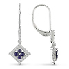 10K White Gold 1/6 CTW Diamond & 3/8 CT TGW Sapphire LeverBack Earrings