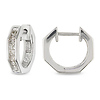 10K White Gold 0.25 CTW Diamond Cuff Hoop Earrings