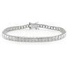 3mm Sterling Silver Channel Princess Cut CZ Tennis Bracelet