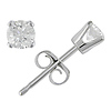 14K White Gold 0.10 TDW Solitaire Stud Earrings