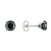 14KW 3.00 CTW Black Diamond Prong V-Style Solitaire Earrings