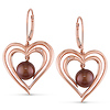 10K Rose Gold 0.01 CTW Diamond 6.5 - 7 MM Chocolate Freshwater Pearl LeverBack Earrings