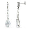 Silver 15X10mm Pearshape & 8X4mm Marquise Cubic Zirconia Fancy Drop Earrings with butterfly backs