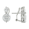 Silver 10mm & 6mm Round Cubic Zirconia Earrings with Omega backs for pierced ears