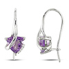 0.04 CTW Diamond & 3.33 CT TGW Amethyst Euro Back Earrings Silver
