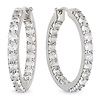 Sterling Silver 4.80 CT TGW Synthetic White Sapphire Hoop Earrings