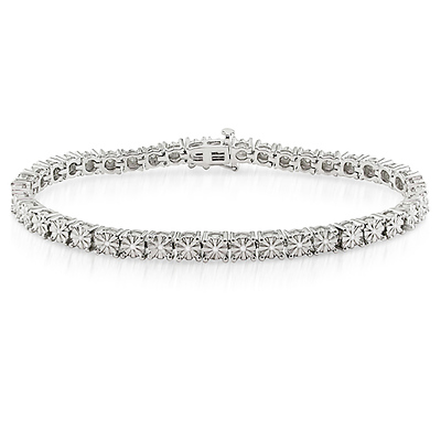 Sterling Silver Round Diamond Tennis Bracelet 0.25 CTW