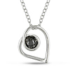 Sterling Silver 0.10 CTW Black Diamond Heart Pendant with Chain