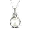Sterling Silver 8.5 - 9 MM White Freshwater Pearl Fashion Pendant with Chain
