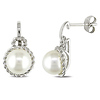 Sterling Silver 8 - 8.5 MM White Freshwater Pearl Ear Pin Earrings