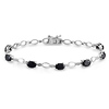 Sterling Silver 0.02 CTW Diamond & 4.33 CT TGW Black Sapphire Bracelet