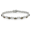 Sterling Silver 0.02 CTW Diamond & 3.75 CT TGW Smokey Quartz Bracelet