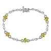 Sterling Silver 0.01 CTW Diamond & 2.50 CT TGW Citrine Bracelet