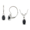 2 Piece set Black Sapphire Set Of Silver Leverback Earrings & Pendant w/ Chain,1-4/5ct TGW 0.10ct TDW