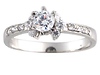 14k White Gold Fancy CZ Flower Ring
