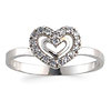 14k White Gold Fancy CZ Heart Ring