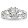 14K White Gold 0.50 CTW Diamond Bridal Set Ring