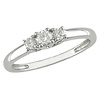 14K White Gold 0.50 CTW Diamond 3 Stone Ring with IGL Certification