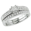 14K White Gold 0.33 CTW Princess Cut Diamond Bridal Ring Set