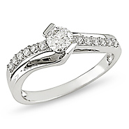 10K White Gold 0.50 CTW Diamond Ring