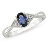 14K White Gold 0.03 CTW Diamond & 5/8 CT TGW Sapphire Fashion Ring