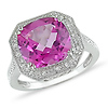 0.10 CTW Diamond & 5 CT TGW Pink Topaz 10K White Gold Ring