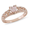 10K Rose Gold 0.50 CT TGW Morganite & Diamond Floral Ring