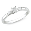 10K White Gold 0.25 CTW Diamond 3 Stone Engagement Ring