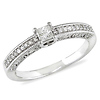 10K White Gold 0.25 CTW Princess Cut Diamond Engagement Ring