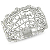 10K White Gold 0.10 CTW Diamond Floral Fancy Ring