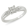 10K White Gold 0.25 CTW Invisible Set Princess Cut Diamond Engagement Ring