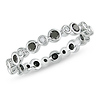 10K White Gold 0.50 CTW Black & White Diamond Eternity Bezel Set Ring