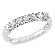 10K White Gold 0.50 CTW Diamond Prong Set Anniversary Ring