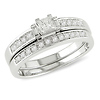 10K White Gold Princess Cut Diamond Bridal Ring Set