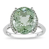 10K White Gold 0.06ct CTW & 4 CT TGW Green Amethyst Fashion Ring