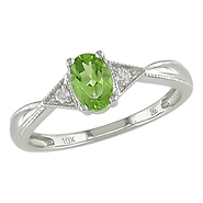 0.03 CTW 10K White Gold Diamond & 0.50 CT TGW Peridot Fashion Ring