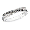 0.25 CTW Black & White Diamond Fashion Ring Silver Black Rhodium