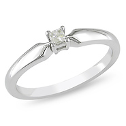 0.10 CT Sterling Silver Diamond Solitaire Ring