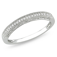 14K White Gold 0.07 CTW Diamond Wedding Band Ring