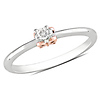 14K Rose Gold & Sterling Silver 0.05 CTW Diamond Bow Ring